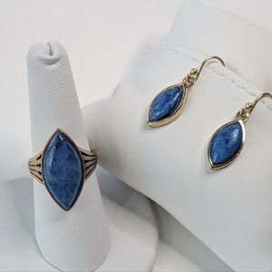 Barse Lapis Ring & Earrings Set